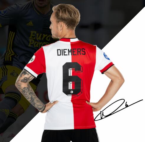 2021/22 Feyenoord Home Kit Soccer Jersey with Diemers 6 printing